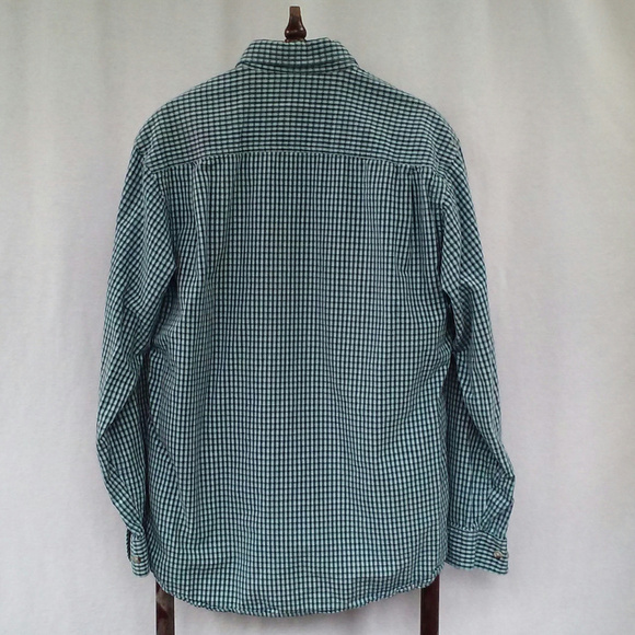 Columbia shirt M Green check LS Button-down collar - Picture 6 of 8